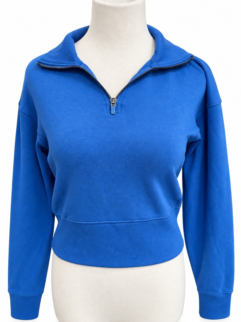 Danskin Blue Cropped Half-Zip Sweatshirt XS
